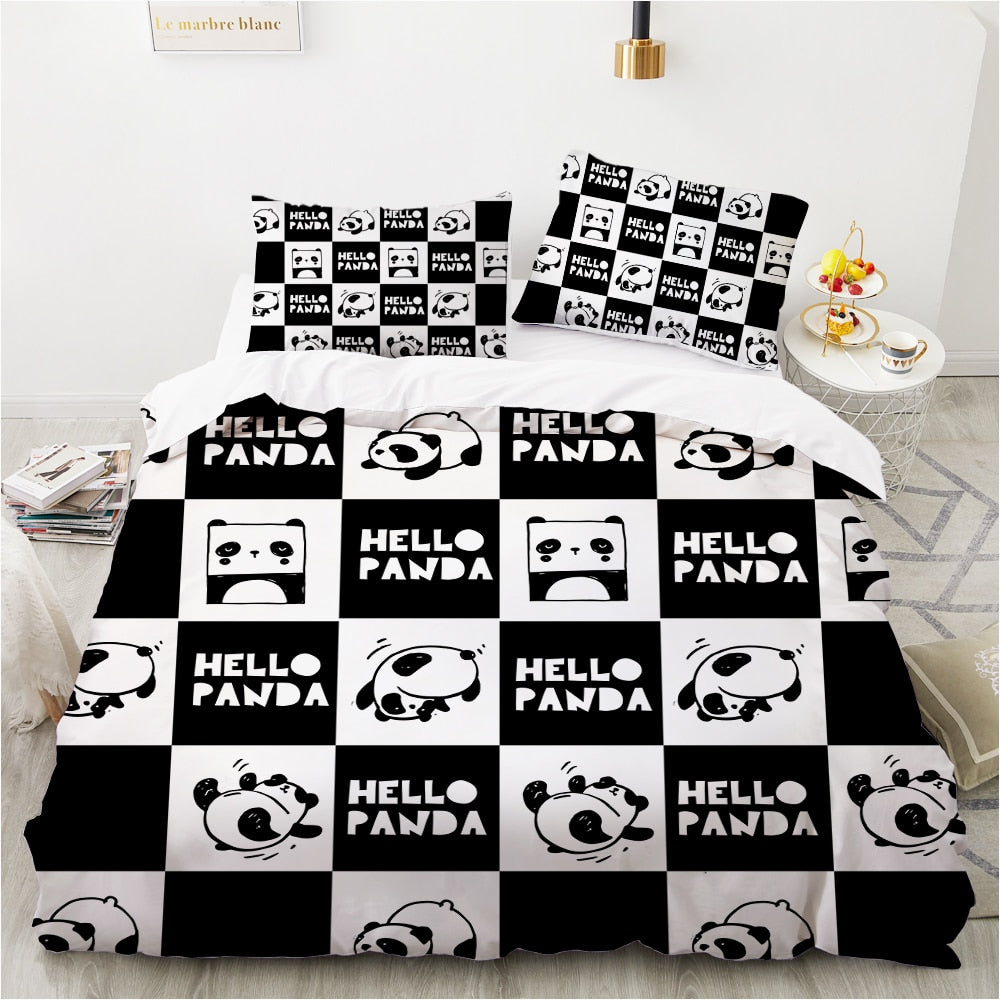Fundas Nórdicas Lindas De Panda Blanco Y Negro