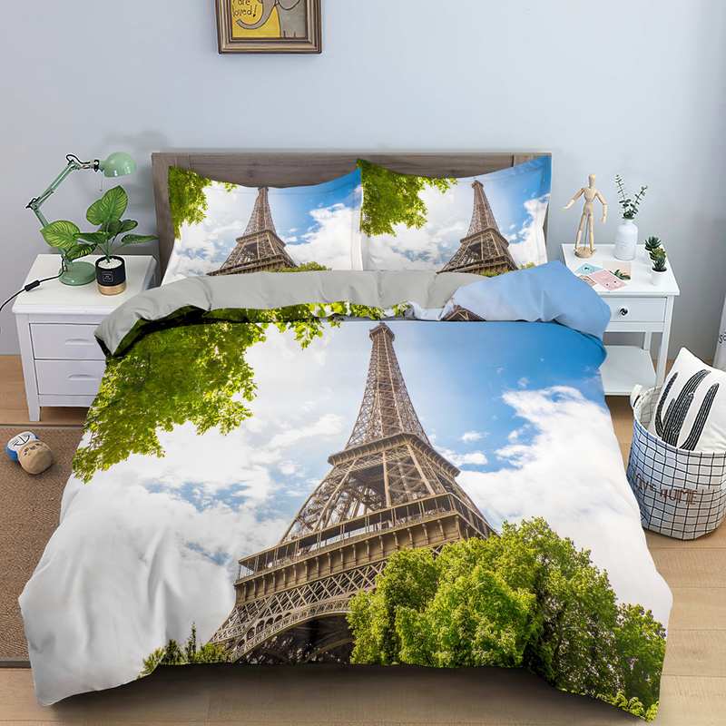 Funda Nórdica Torre Eiffel París Vista De Ángulo Bajo
