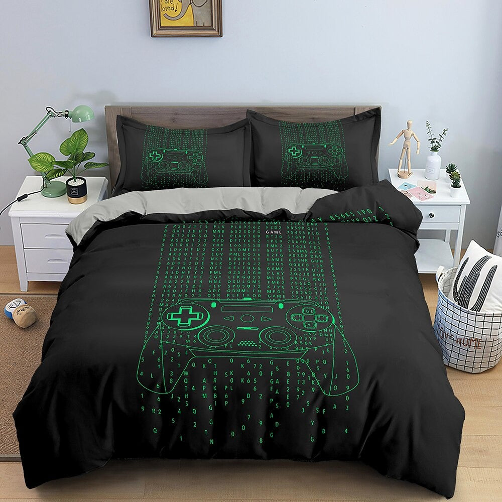 Gamer Code Green Matrix Funda Nórdica