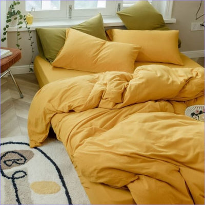 Amarillo Mostaza Funda Nórdica