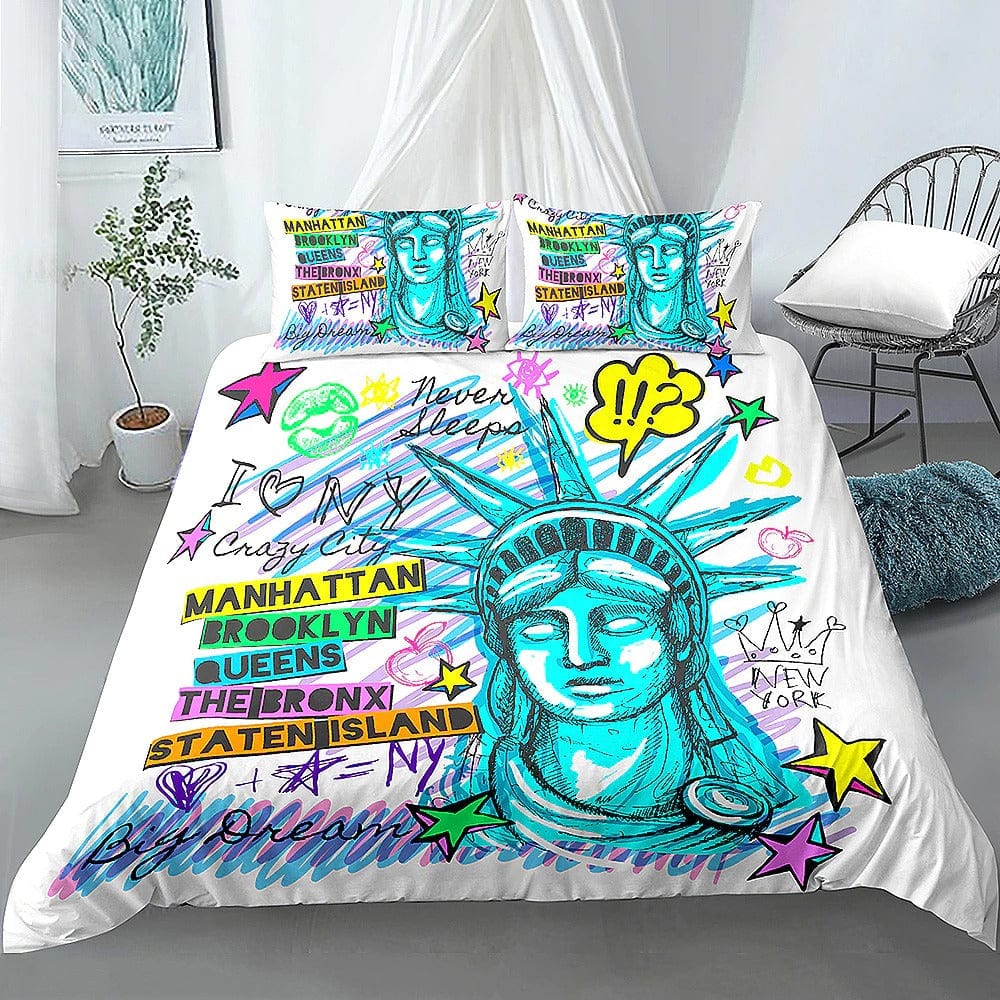 Funda Nórdica New York 220x240 Estatua De La Libertad