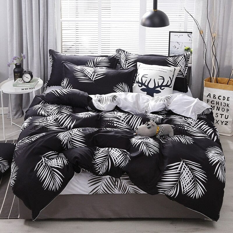 Funda Nórdica Tropical Blanco Y Negro
