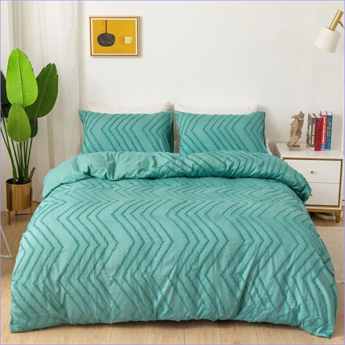 Funda Nórdica Verde Patrones De Ondas
