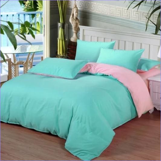 Funda Nórdica Verde Y Rosa