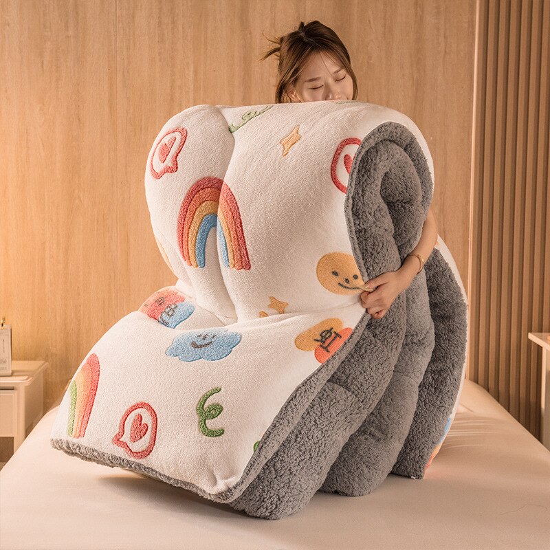 Edredón Polar Blanco Y Gris