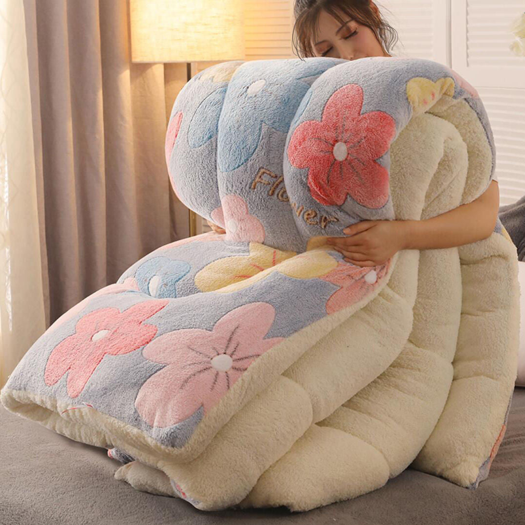 Edredón Polar Floral Azul