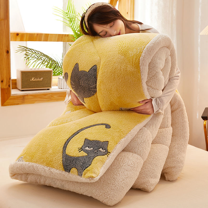 Edredón Polar Amarillo Gatitos