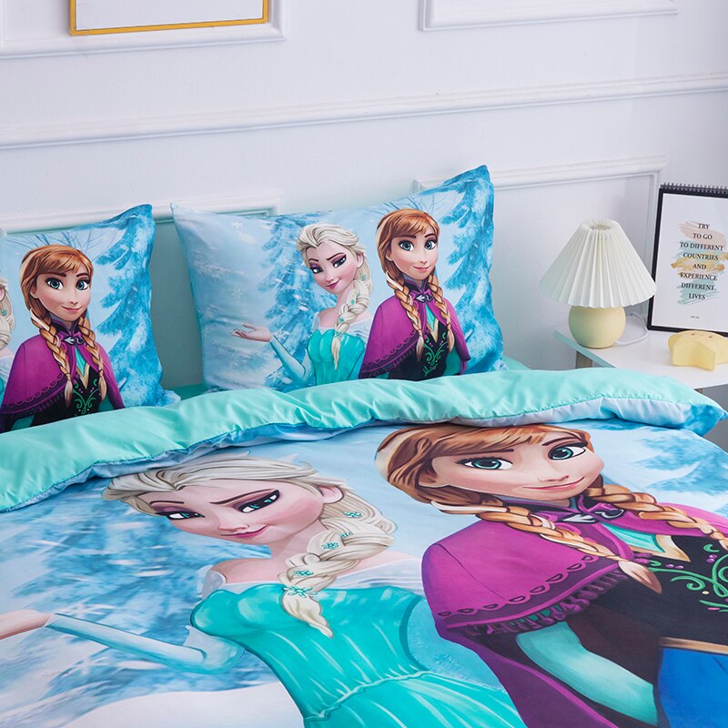 Juego De Ropa De Cama Con Dibujo De Anna Y Elsa