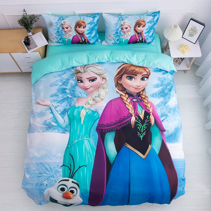 Juego De Ropa De Cama Con Dibujo De Anna Y Elsa