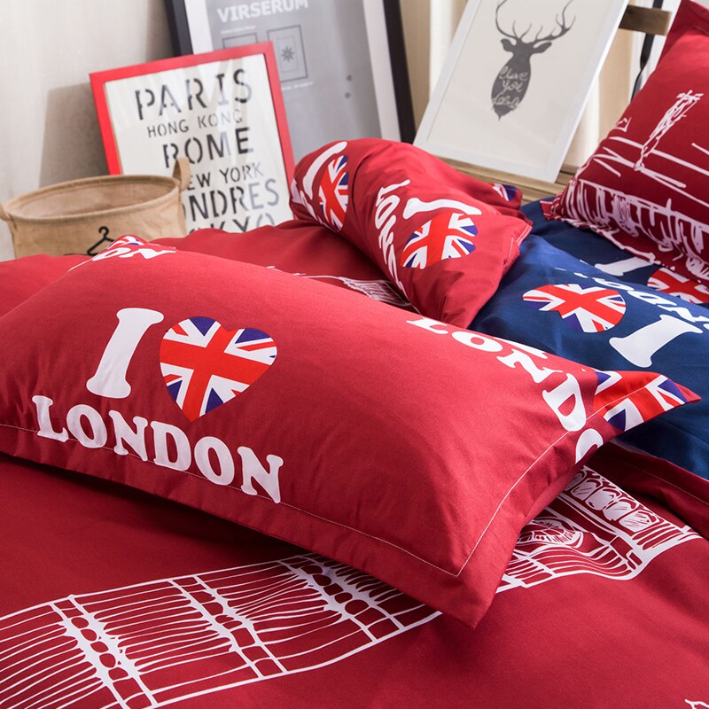 Juego De Cama Rojo De I Love London