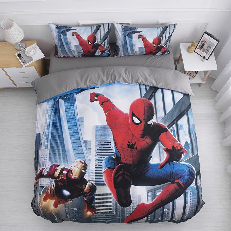 Juego De Ropa De Cama Vengadores Spider Man Y Iron Man