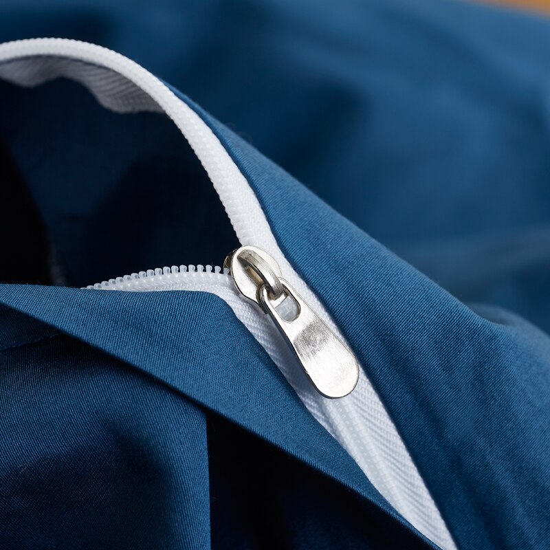 Juego De Sábanas 100% Algodón Liso Azul Pato