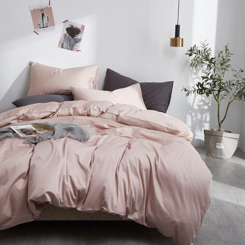 Juego De Sábanas Liso 100% Algodón Marrón Claro