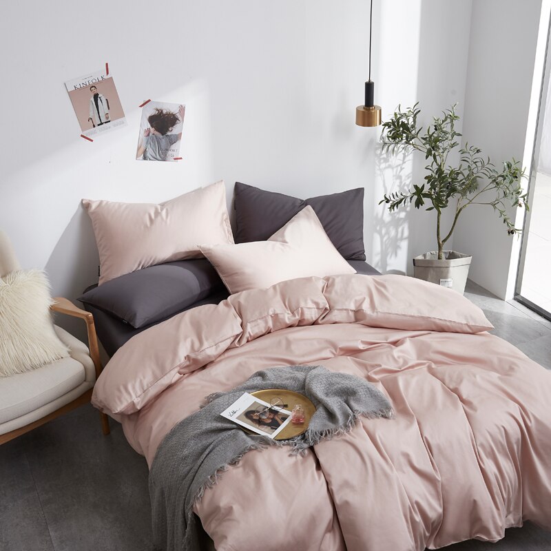 Juego De Sábanas Liso 100% Algodón Marrón Claro