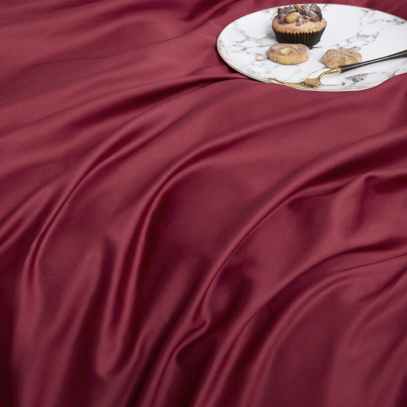 Juego De Sábanas 100% Algodón Liso Rojo