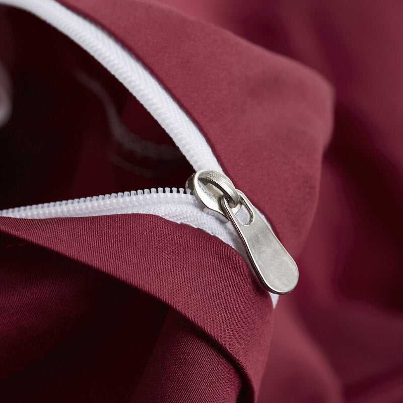 Juego De Sábanas 100% Algodón Liso Rojo