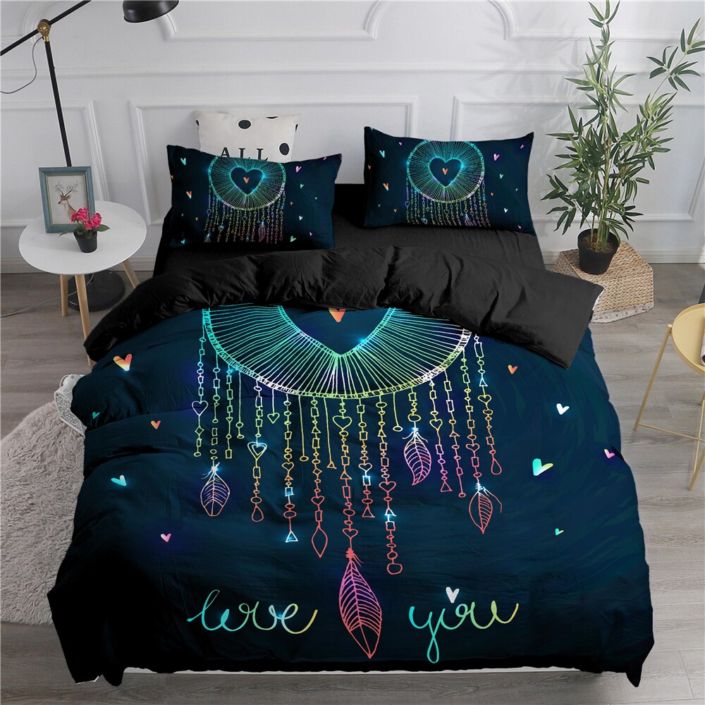 Funda Nórdica Atrapasueños Negro Te Amo