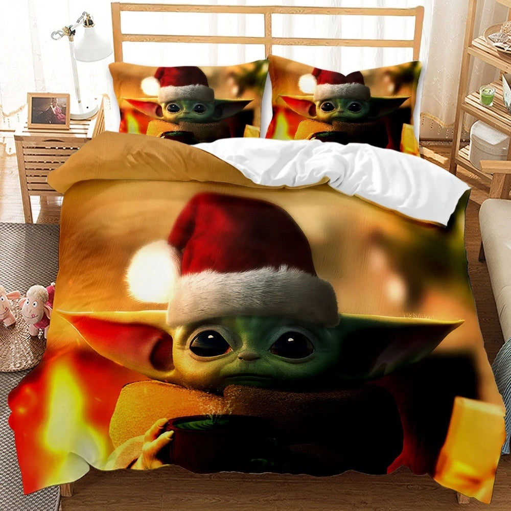 Baby Yoda Celebra La Navidad Funda Nórdica