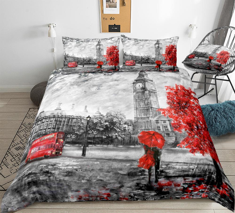 Funda Nórdica Big Ben Londres Rojo