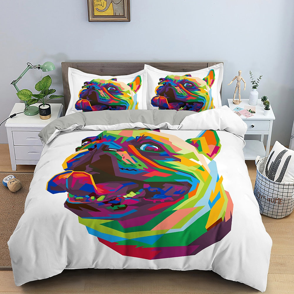 Funda Nórdica Bulldog Multicolor Blanco