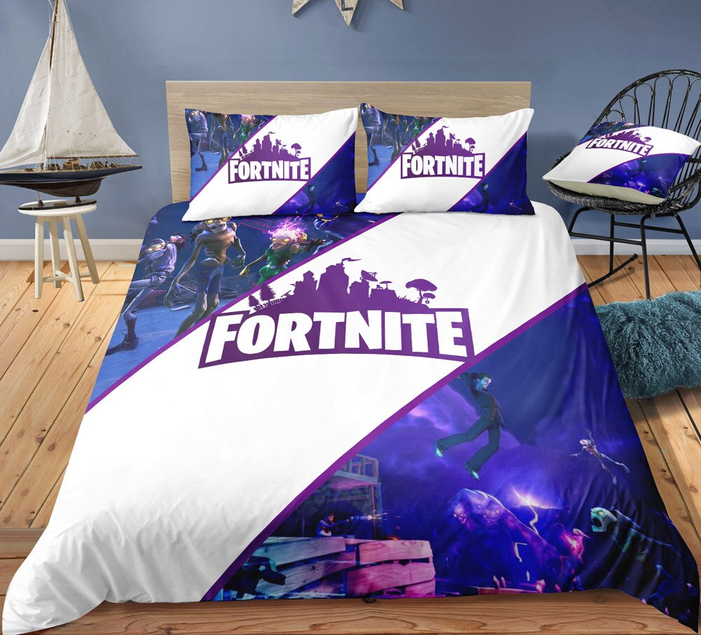 Funda Nórdica Fortnite Blanco Y Morado
