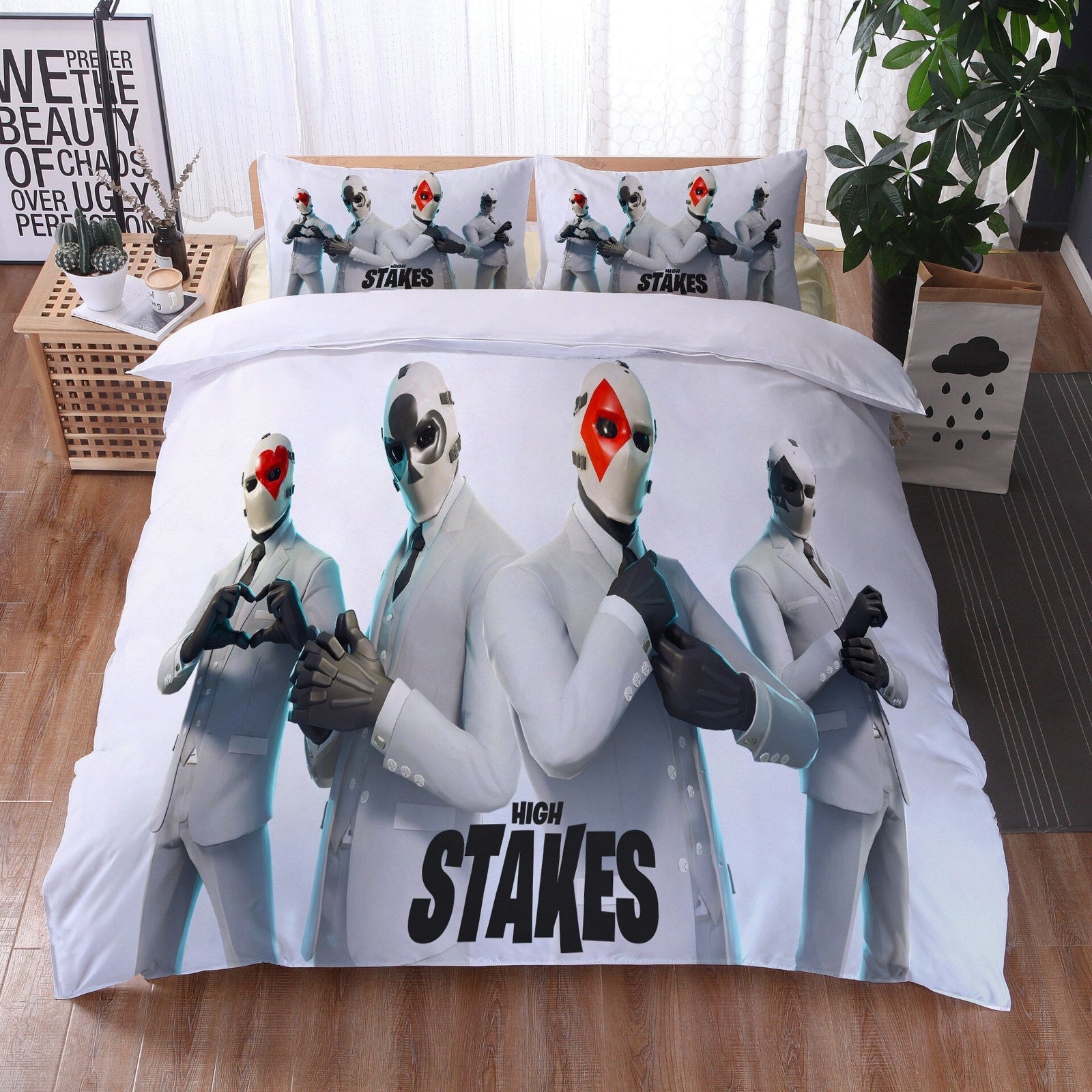 Fortnite Enmascarado Blanco Funda Nórdica