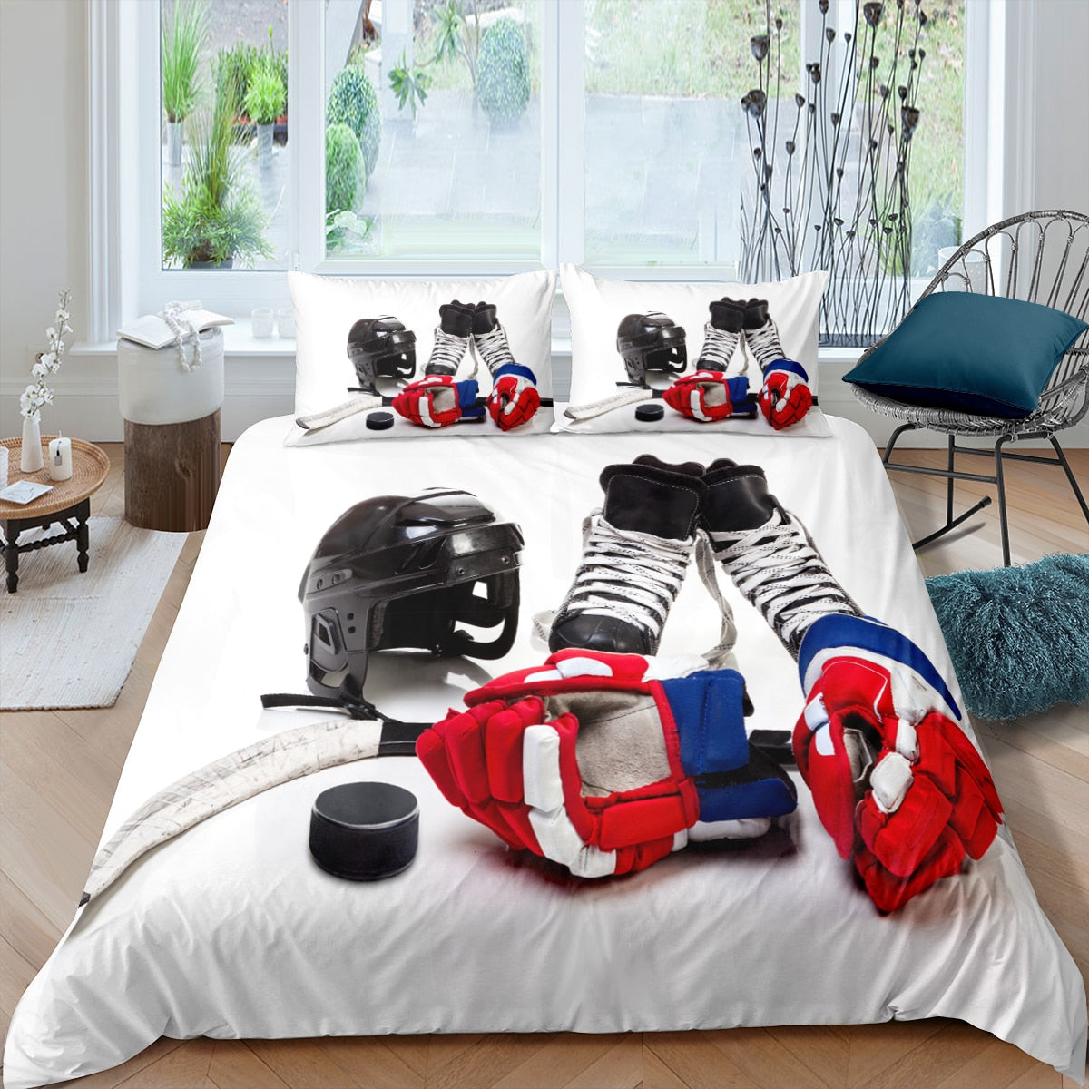 Funda Nórdica Hockey Sobre Hielo Blanco