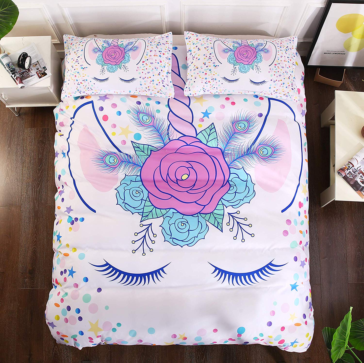 Unicornio Durmiente Blanco Funda Nórdica