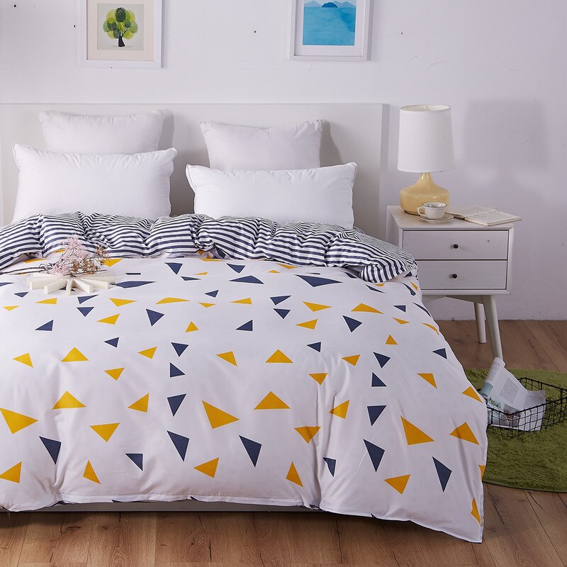 Triángulo Blanco Azul Y Amarillo Funda Nórdica