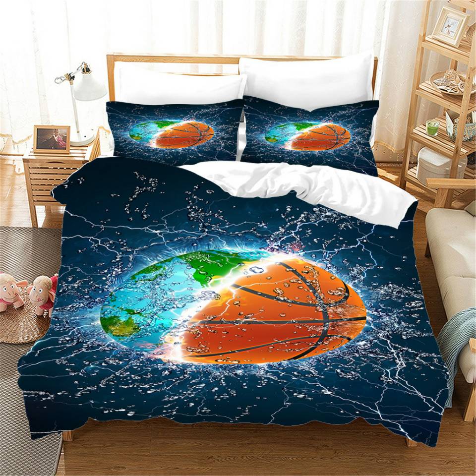 Tierra Y Baloncesto Azul Funda Nórdica
