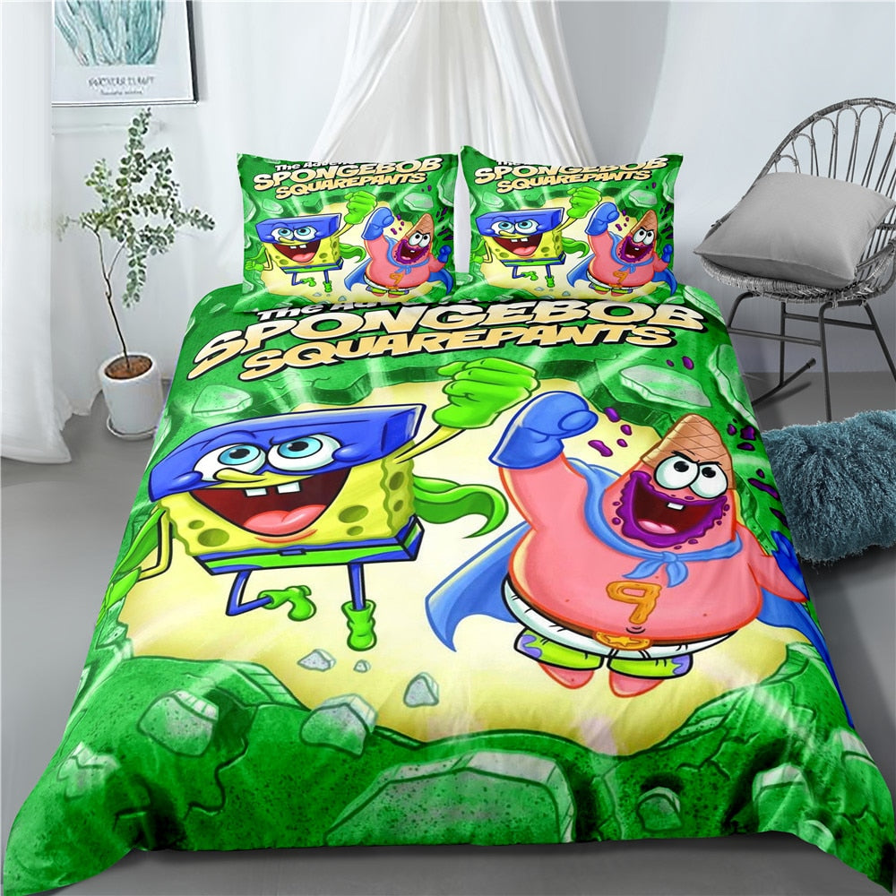 Spongebob Squarepants Y Patrick Super Heroes Funda Nórdica