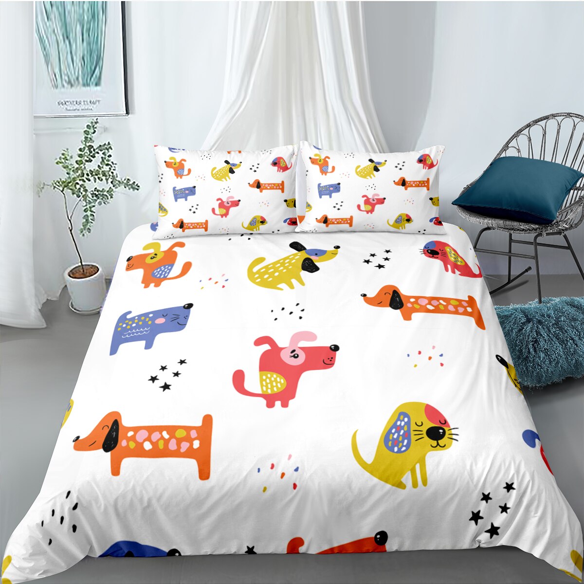 Perros Coloridos Funda Nórdica