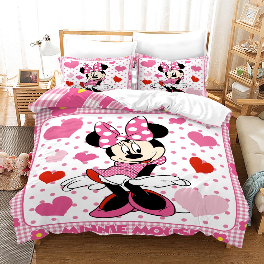 Funda Nórdica Minnie Mouse Con Corazones Rosas