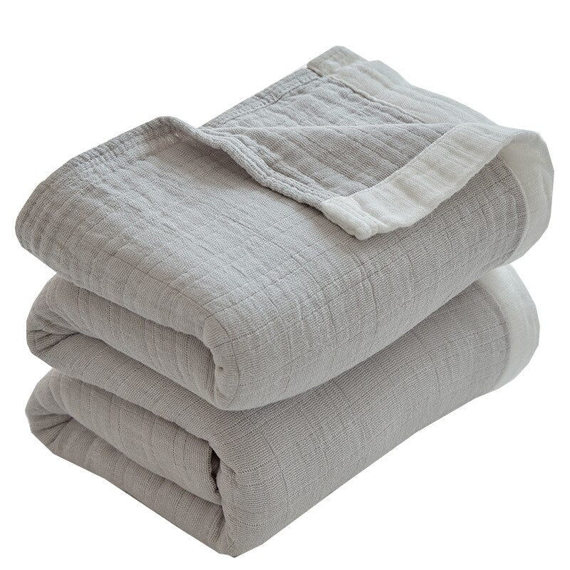 Funda Nórdica Gasa Algodón Gris Claro