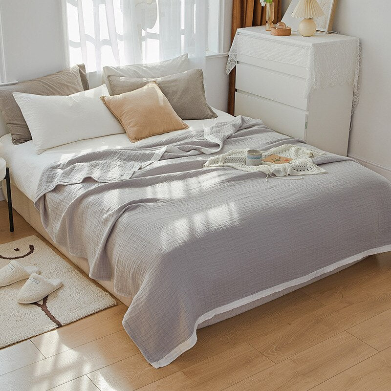 Funda Nórdica Gasa Algodón Gris Claro