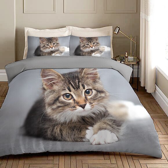 Gatito Maine Coon Gris Funda Nórdica