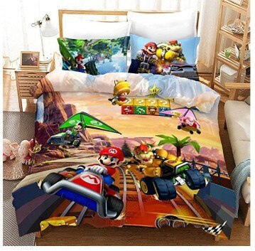 Funda Nórdica Mario Y Bowser En Kart