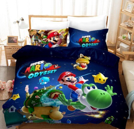 Funda Nórdica Mario Y Yoshi En La Noche
