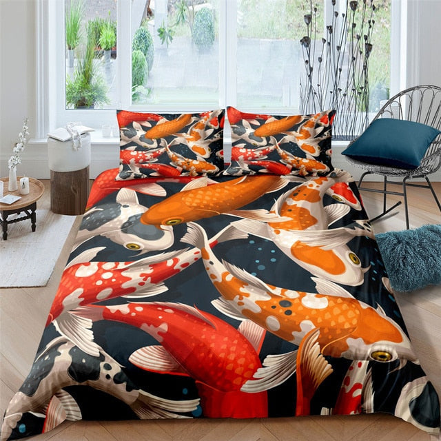 Funda Nórdica Carpa Ornamental Negra