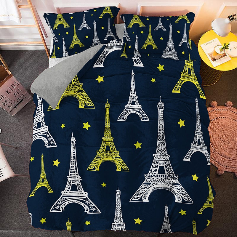 Torre Eiffel Y Estrellas Funda Nórdica