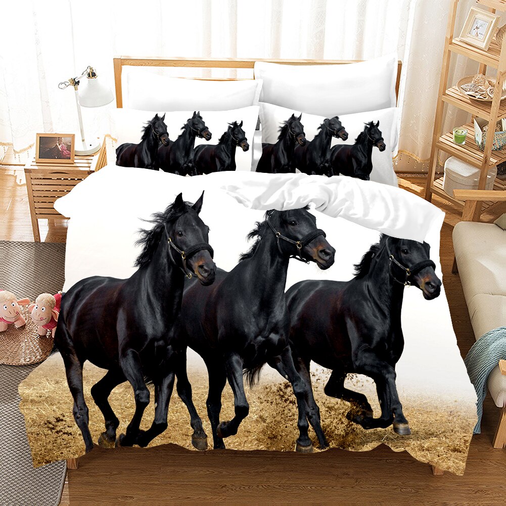 Funda Nórdica Tres Caballos Negros