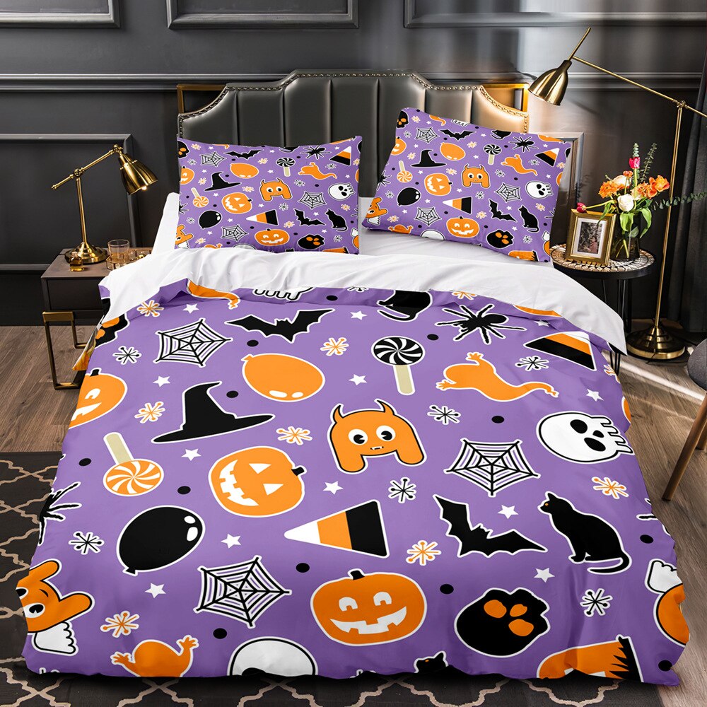 Funda Nórdica Morada Objeto Halloween