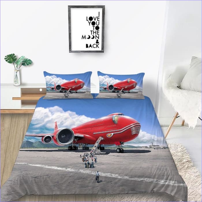 Funda Nórdica Avión Rojo Futurista