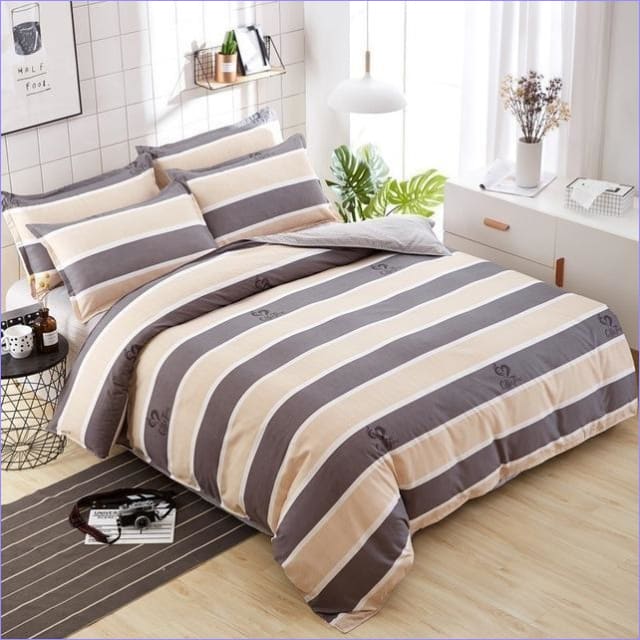 Funda Nórdica Rayas Beige Y Café