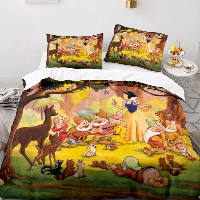Funda Nórdica Blancanieves Y Los 7 Enanitos En El Bosque