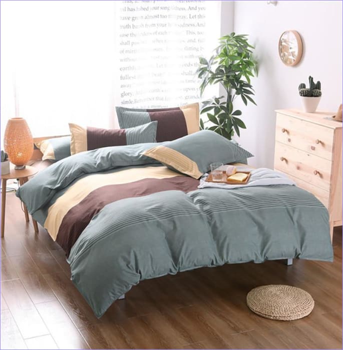 Funda Nórdica Azul Turquesa Y Marrón