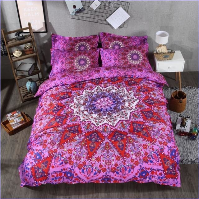 Mandala Indio Rosa Bohemio Funda Nórdica
