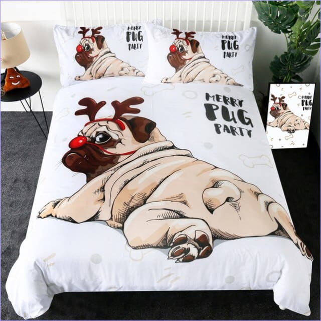 Pug Navideño Funda Nórdica