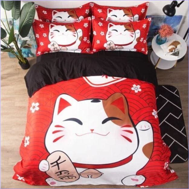 Gato Japonés Funda Nórdica