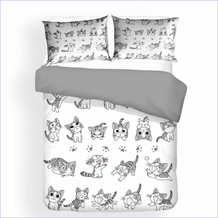 Gatito Manga Blanco Y Negro Funda Nórdica